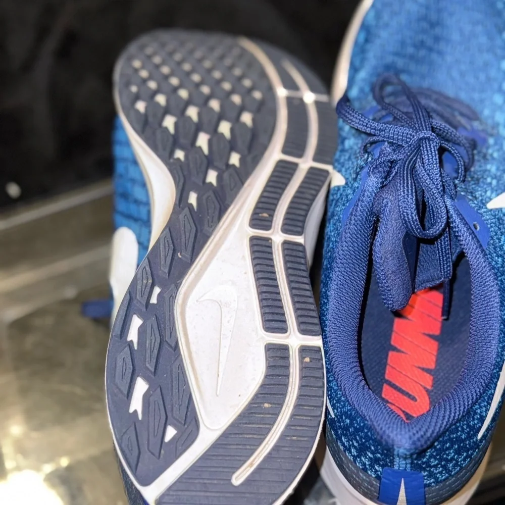 Nike Blue and White Sneakers with Breathable Mesh